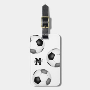 Schwarz graue Fußballmannschaft Farben Tasche ID M Gepäckanhänger