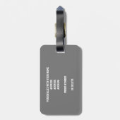 Schwarz graue Fußballmannschaft Farben Tasche ID M Gepäckanhänger (Rückseite vertikal)