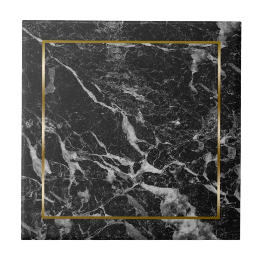 Schwarz-graue Imitate aus Marmor Fliese (Vorderseite)