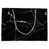 Schwarz-graue Imitate Marmorstruktur große Geschen Geschenktüte (Rückseite)