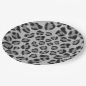 Schwarz-Graue Leopardenmuster, Geparden Pappteller (Schrägansicht)