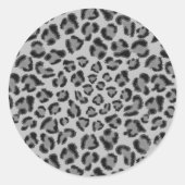 Schwarz-Graue Leopardenmuster, Geparden Runder Aufkleber (Vorderseite)