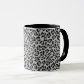 Schwarz-Graue Leopardenmuster, Geparden Tasse (VorderseiteRechts)