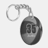 Schwarz graue Mannschaft Farben Jungs Basketball M Schlüsselanhänger (Vorderseite links)