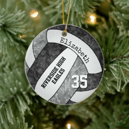 Schwarz graue Mannschaft färbt Mädchen Volleyball  Keramik Ornament