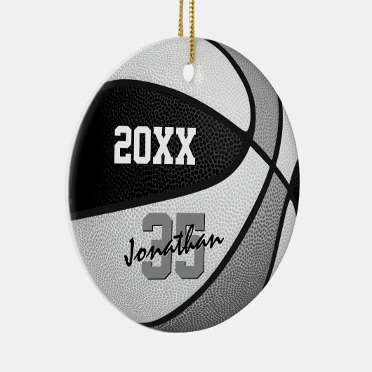 Schwarz graue Mannschaftsfarben Jungs heißen Baske Keramik Ornament (Rechts)