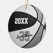 Schwarz graue Mannschaftsfarben Jungs heißen Baske Keramik Ornament (Links)