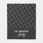 Schwarz graue moderne minimale rustikale Herbst Wi Fleecedecke (Vorderseite)