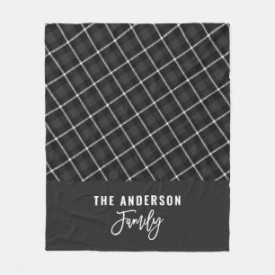 Schwarz graue moderne minimale rustikale Herbst Wi Fleecedecke