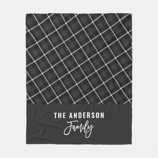 Schwarz graue moderne minimale rustikale Herbst Wi Fleecedecke (Vorderseite)