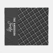 Schwarz graue moderne minimale rustikale Herbst Wi Fleecedecke (Vorderseite (Horizontal))