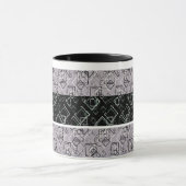 Schwarz-Graue Retromuster-Tasse Tasse (Zentrum)