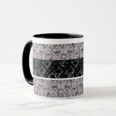 Schwarz-Graue Retromuster-Tasse Tasse (Vorderseite Links)