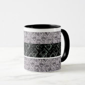 Schwarz-Graue Retromuster-Tasse Tasse (VorderseiteRechts)