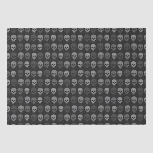Schwarz-Graue Skull Print Seidenpapier (Vorderseite)