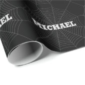 Schwarz Graue Spinnennetze Halloween Muster Ihr Na Geschenkpapier (Rolleneckpunkt)
