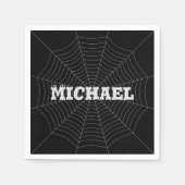 Schwarz Graue Spinnennetze Halloween Muster Ihr Na Serviette (Vorderseite)