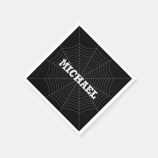 Schwarz Graue Spinnennetze Halloween Muster Ihr Na Serviette (Ecke)