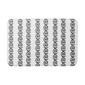 Schwarz-Graue Spiralmuster auf Weiß Badematte (Vorderseite)