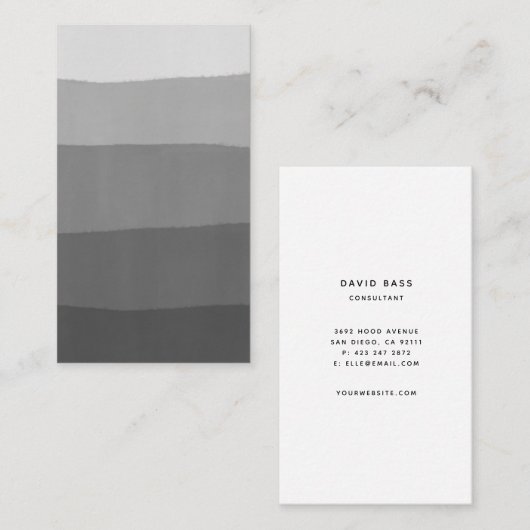 Schwarz-graue Streifen-Aquarellkarte Visitenkarte (Vorne/Hinten)