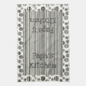 Schwarz-graue Streifen und Polka-Punkte Geschirrtuch (Vertikal)