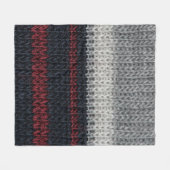 Schwarz-Graue Strickwolle mit rot-weißem Stift Fleecedecke (Vorderseite (Horizontal))