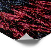 Schwarz-Graue Strickwolle mit rot-weißem Stift Poster (Ecke)