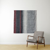 Schwarz-Graue Strickwolle mit rot-weißem Stift Wandteppich (Beispiel (Horizontal))