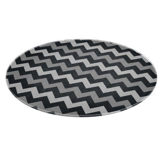 Schwarz graue Zickzack Schnittscheibe Schneidebrett (Ecke)