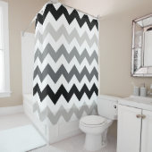 Schwarz-Graue Zickzack Streifen Duschvorhang (Beispiel)