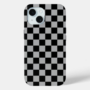 Schwarz + Grauer Karo Schachbrettmuster Case-Mate iPhone Hülle