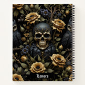 Schwarz-grauer Totenkopf Notizblock (Rückseite)