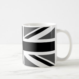 Schwarz-grauer Union Jack Kaffeetasse