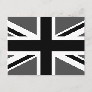 Schwarz-grauer Union Jack Postkarte