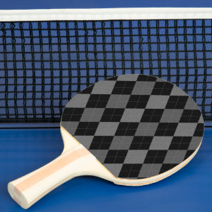 Schwarz-graues Argylemuster in Anthrazit Tischtennis Schläger