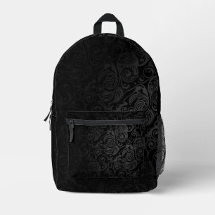 Schwarz-graues Gothic Vintage-Muster Bedruckter Rucksack