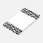 Schwarz-Graues Herzdesign Post-it Klebezettel (angewinkelt)