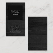 Schwarz & Graues Holz Modernes Schlichtes Beruflic Visitenkarte (Vorne/Hinten)