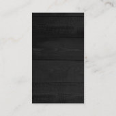 Schwarz & Graues Holz Modernes Schlichtes Beruflic Visitenkarte (Rückseite)