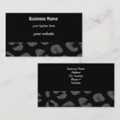 Schwarz-Graues Leopard-Muster Visitenkarte (Vorne/Hinten)