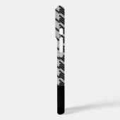 Schwarz-Graues Monogramm-Hahnentrittmuster Case-Mate iPhone Hülle (Rückseite / Links)