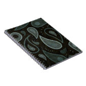 Schwarz-graues Paisley-Muster Notizblock (Rechte Seite)