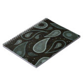Schwarz-graues Paisley-Muster Notizblock (Linke Seite)