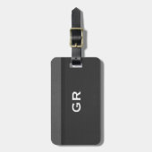 Schwarz-Grauleder-Textur Gepäckanhänger (Vorderseite vertikal)