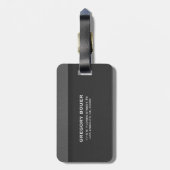 Schwarz-Grauleder-Textur Gepäckanhänger (Rückseite vertikal)