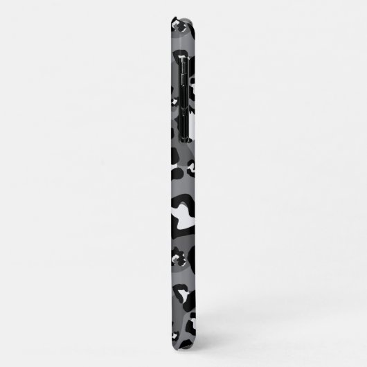 Schwarz-Grauleopard-Tierdruck und Monogramm Case-Mate iPhone Hülle (Hinten/Links)