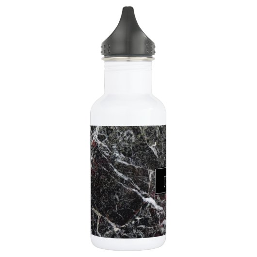 Schwarz-Graumarmor Edelstahlflasche (Links)