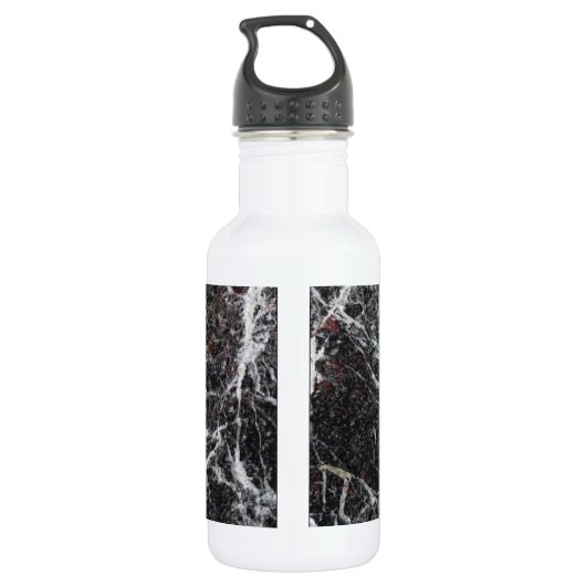 Schwarz-Graumarmor Edelstahlflasche (Rückseite)