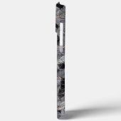 Schwarz-Graumosaik mit teilweise entfernter Farbe Case-Mate iPhone Hülle (Rückseite / Links)