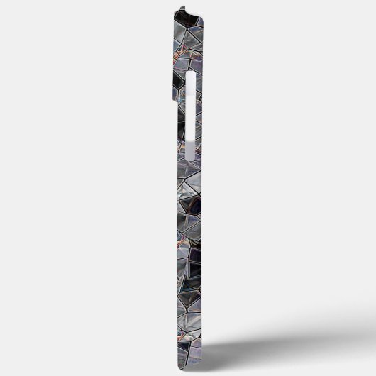 Schwarz-Graumosaik mit teilweise entfernter Farbe Case-Mate iPhone Hülle (Rückseite / Links)